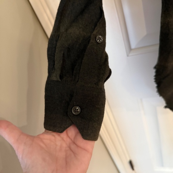 Helmut Lang Wool cashmere Plaid collarless button front Tunic 31199 - Picture 6 of 13